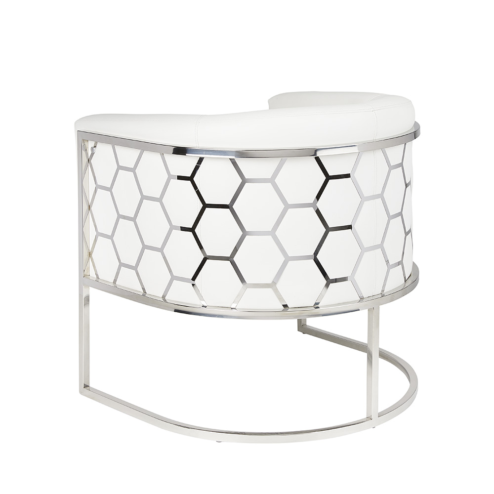 Honeycomb Chair: White PU Fabric